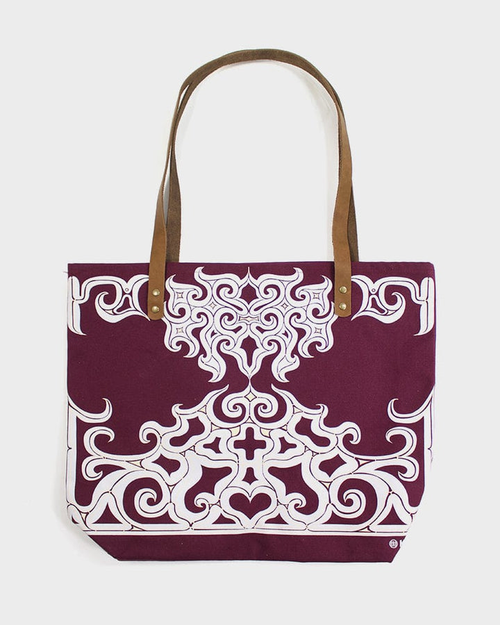 Kiriko Original Tote, Canvas, Burgundy Ainu