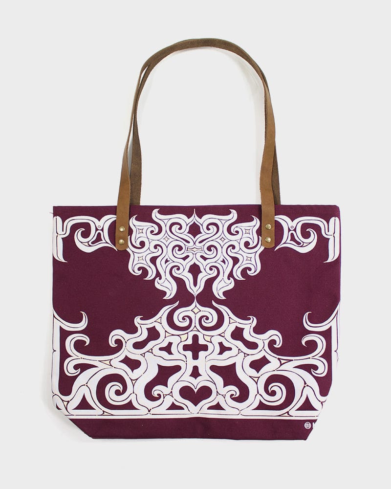 Kiriko Original Tote, Canvas, Burgundy Ainu