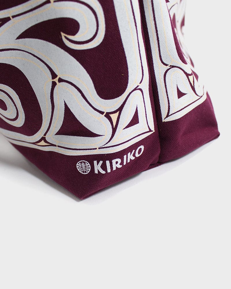 Kiriko Original Tote, Canvas, Burgundy Ainu