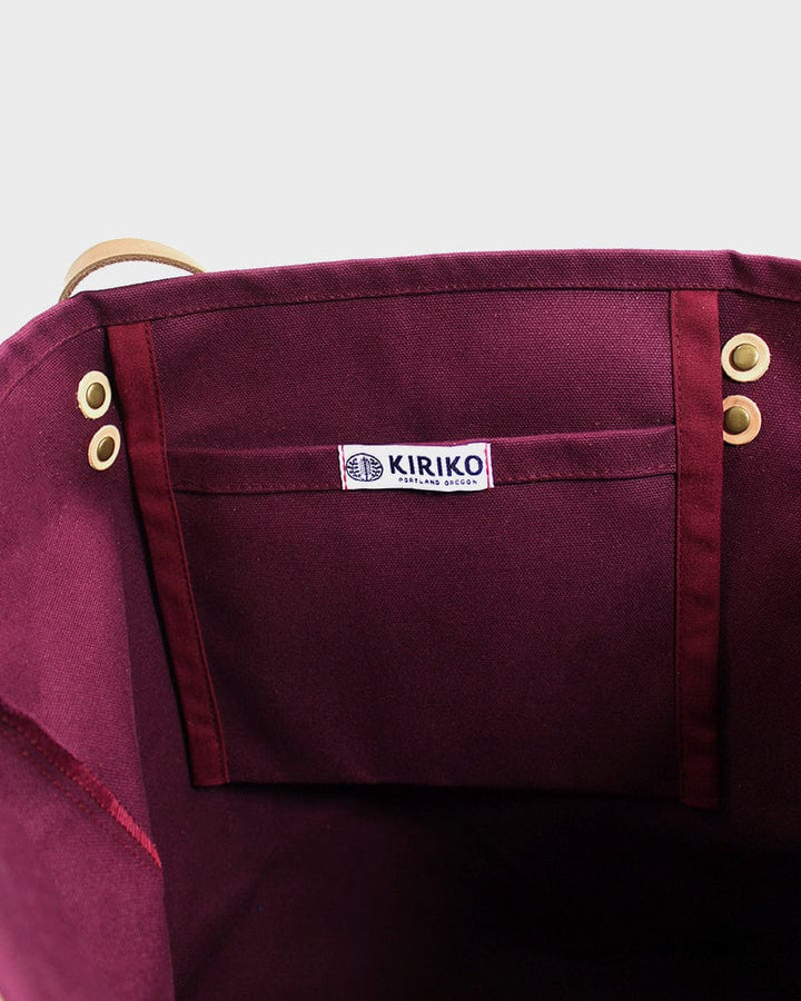 Kiriko Original Tote, Canvas, Burgundy Ainu