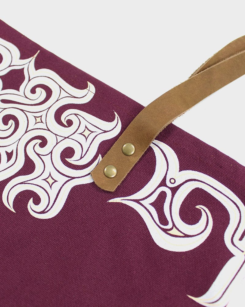 Kiriko Original Tote, Canvas, Burgundy Ainu