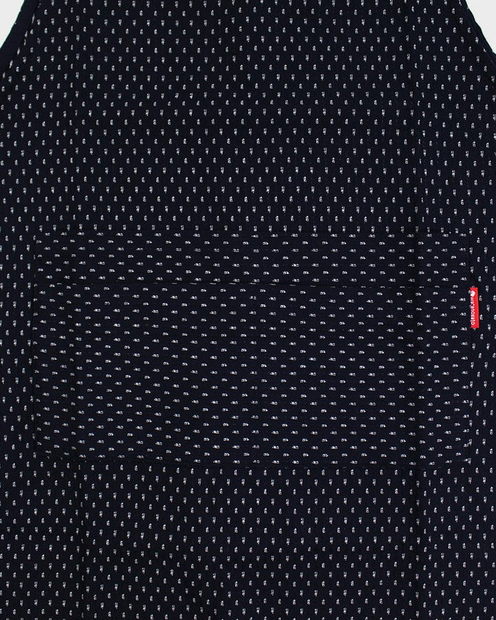 ToK Japanese Apron, Button Up Side, Indigo with White Dash