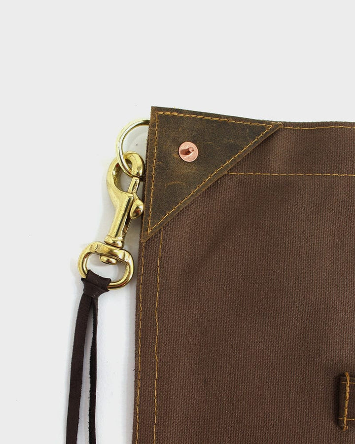 Kokoro Original Work Apron, Waist, Canvas, Brown