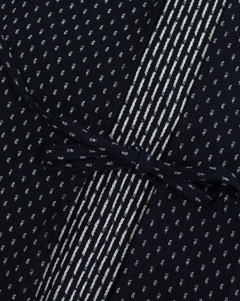 ToK Japanese Apron, Red Pockets, Indigo with White Dash