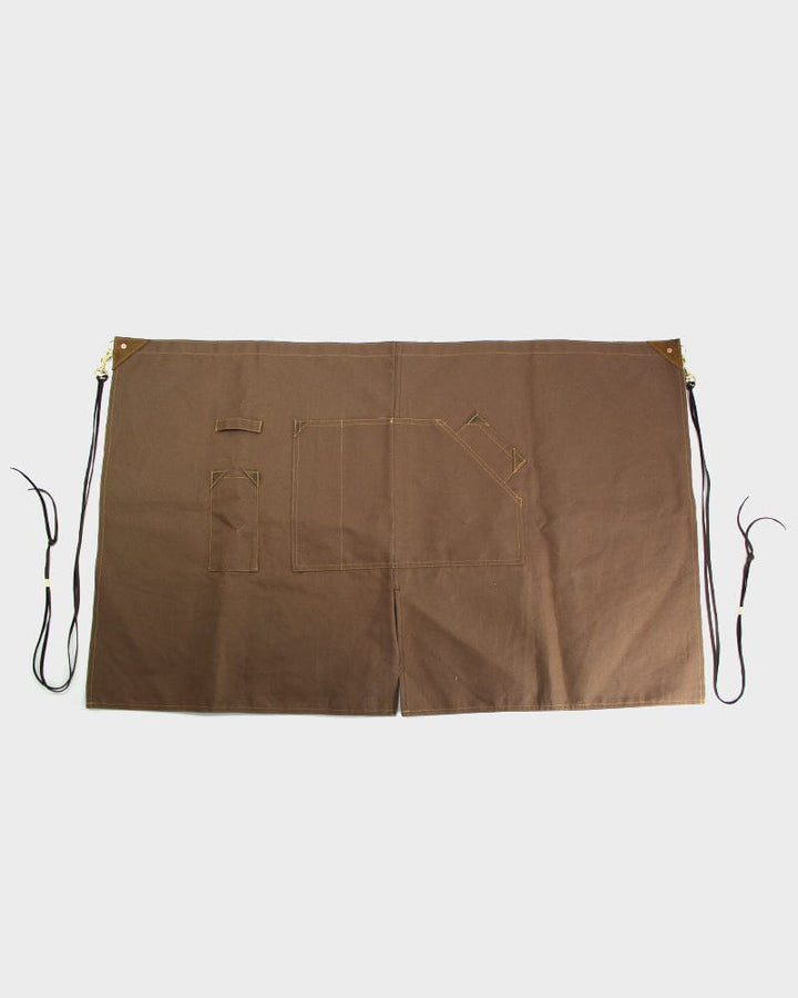 Kokoro Original Work Apron, Waist, Canvas, Brown
