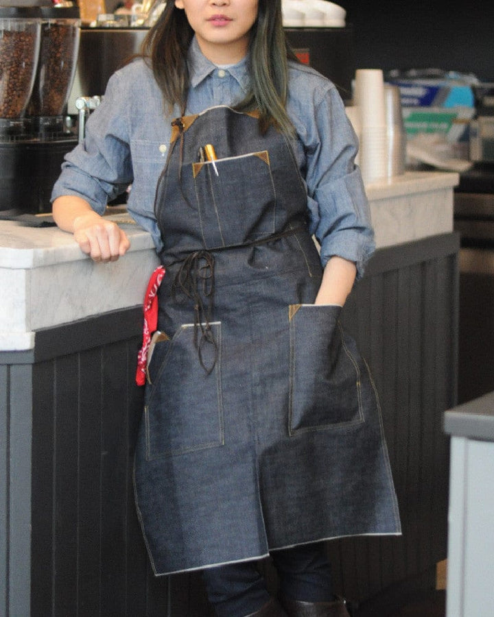 Kokoro Original Work Apron, Full, Japanese Selvedge Denim, Indigo