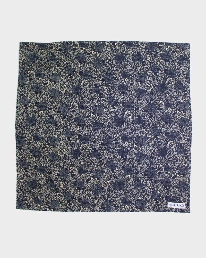 Kiriko Original Bandana, Classic, Navy and Beige Momiji