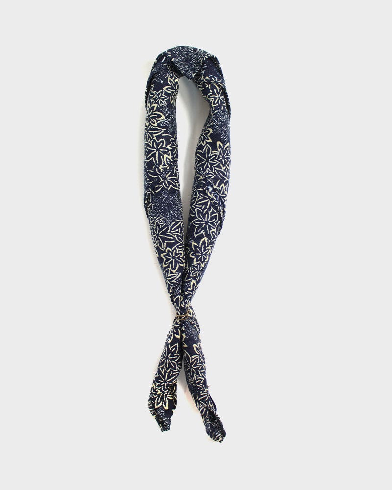 Kiriko Original Bandana, Classic, Navy and Beige Momiji
