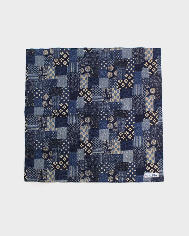 Kiriko Original Bandana, Classic, Small Indigo Patchwork Style