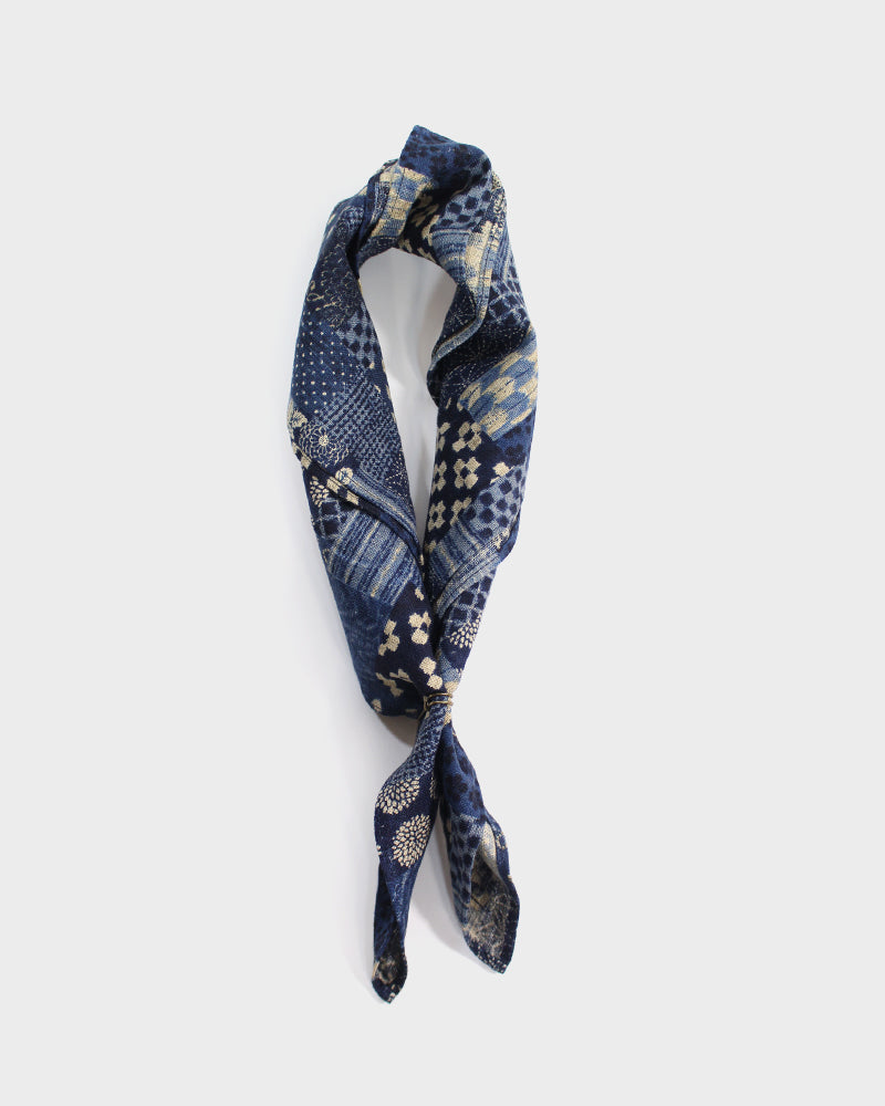 Kiriko Original Bandana, Classic, Small Indigo Patchwork Style