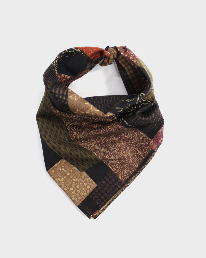 Kiriko Original Bandana, Classic, Brown Patchwork Style