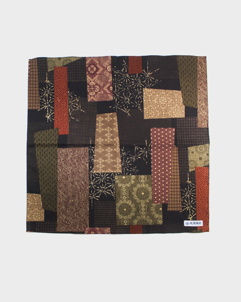 Kiriko Original Bandana, Classic, Brown Patchwork Style