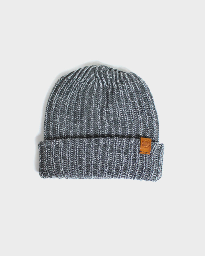 Kiriko Original Knit Cap, Marbled Light Grey and White