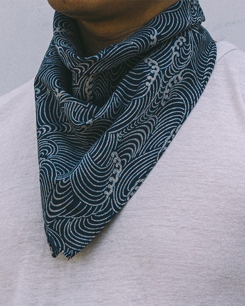Kiriko Original Bandana, Classic, Indigo Nami