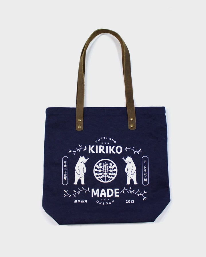 Kiriko Original Tote, Small, Canvas, Navy Bear – Kiriko Made