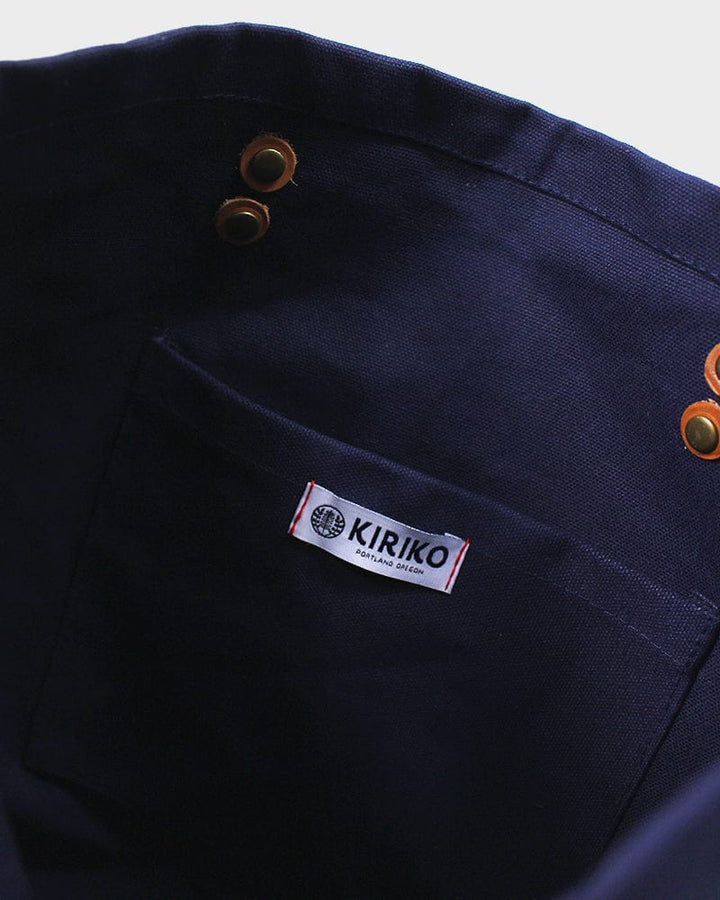 Kiriko Original Small Tote Bag, Canvas, Navy Bear