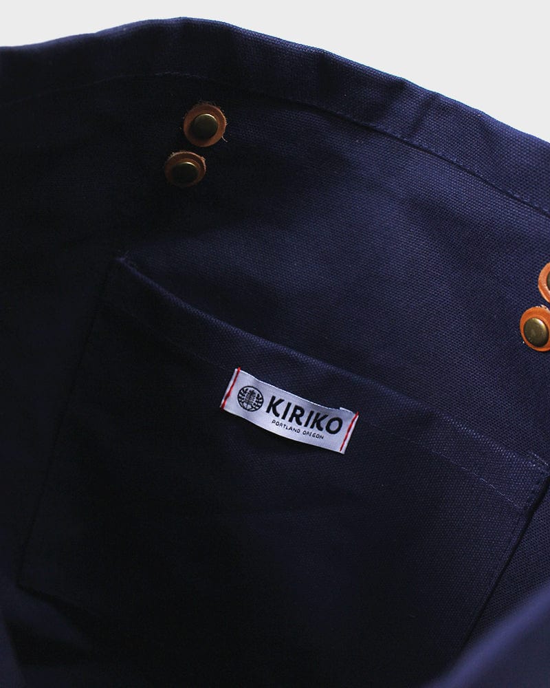 Kiriko Original Small Tote Bag, Canvas, Navy Bear