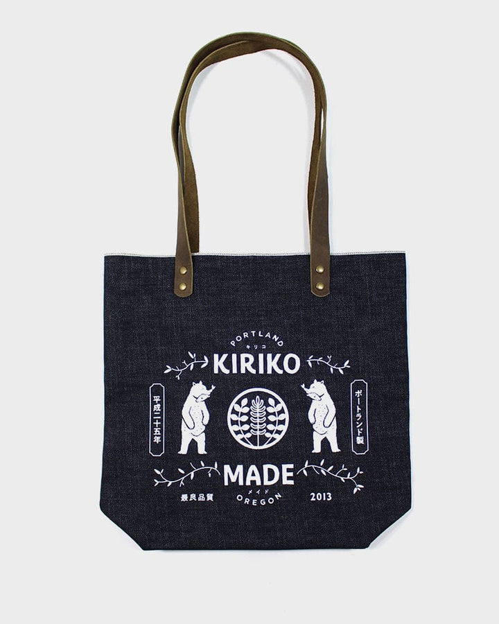Kiriko Original Tote, Small, Selvedge Denim, Indigo Bear