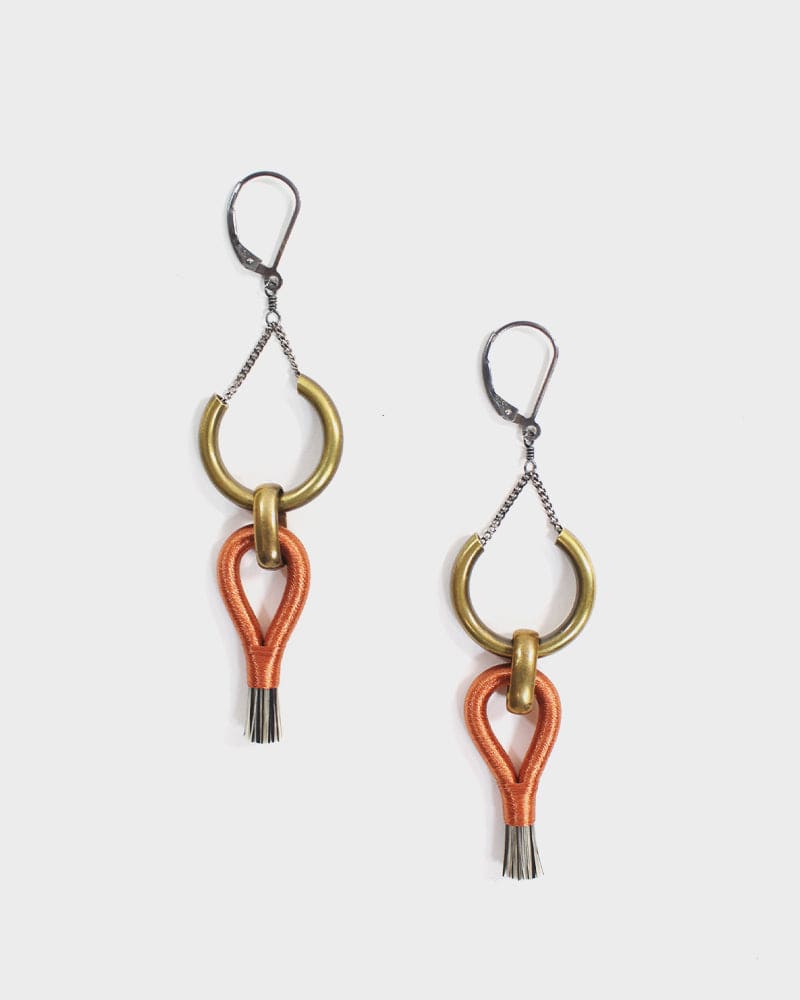 Boet, Earrings, Lux, Copper and Grey