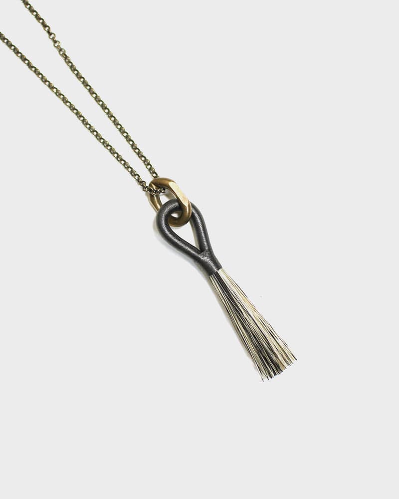 Boet Necklace, Horse Tassel, Grey and Grey