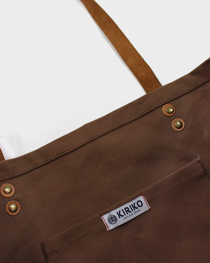 Kiriko Original Large Tote Bag, Canvas, Brown Logo