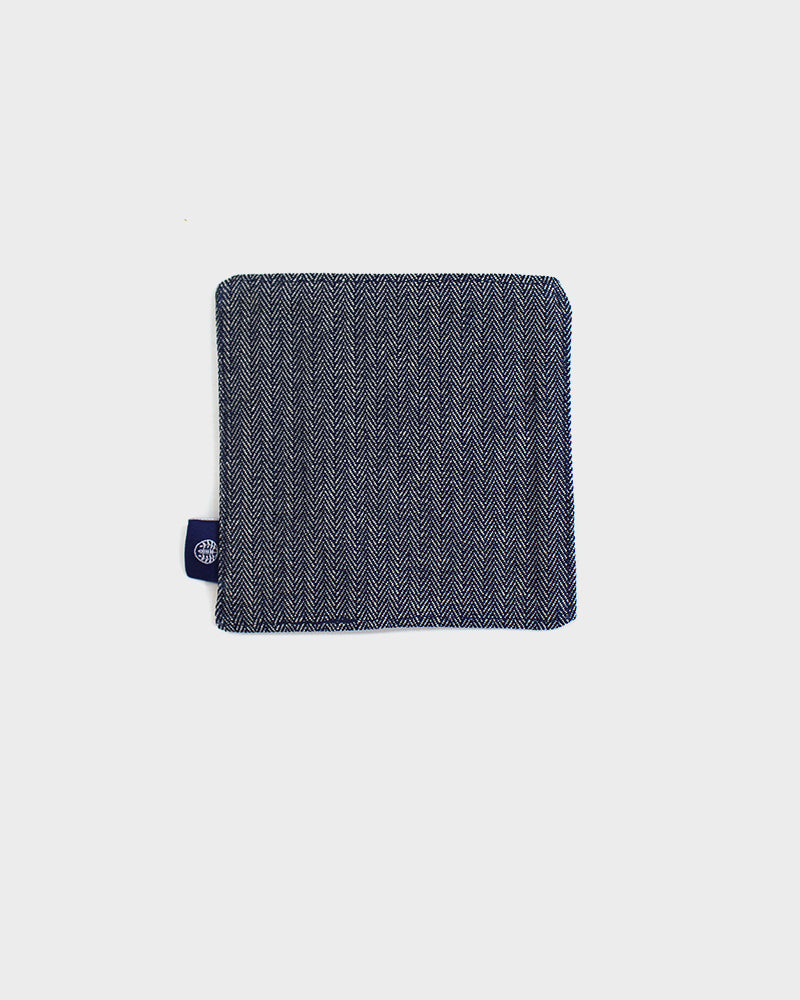 Kiriko Original Coaster, Indigo and Red Seigaiha
