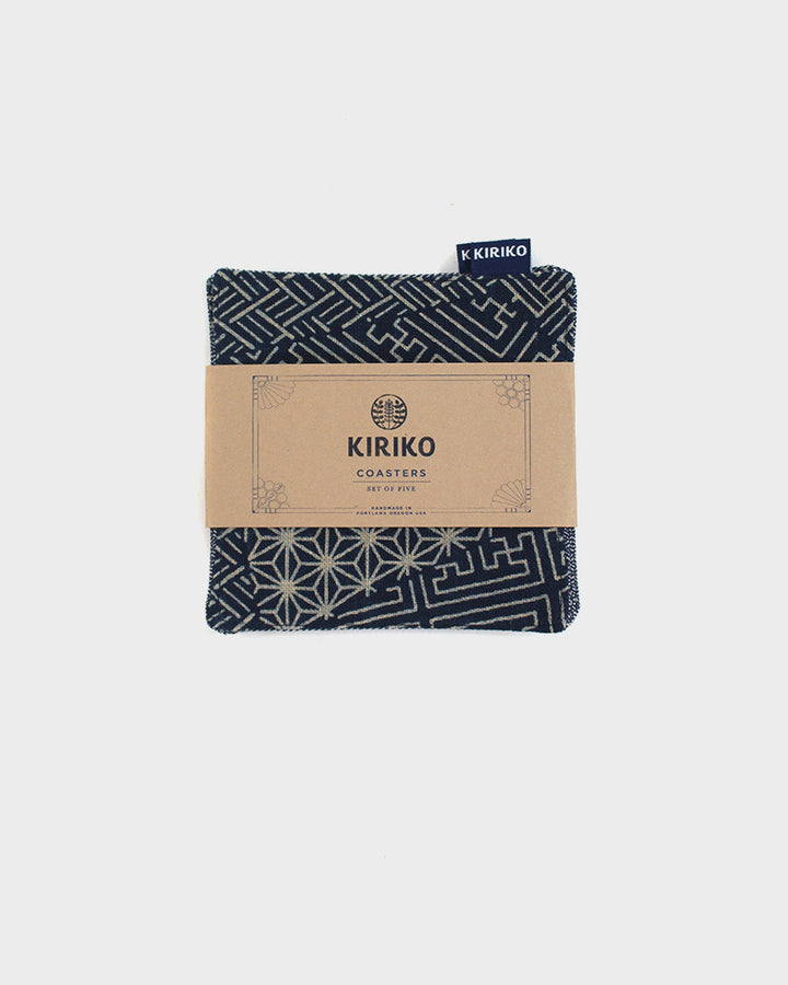 Kiriko Original Coaster, Indigo Small Multi Pattern