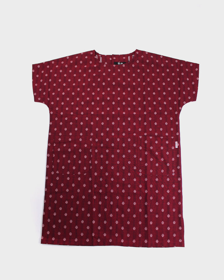 ToK Pocket Dress, Oversized, Red with Polka Dots