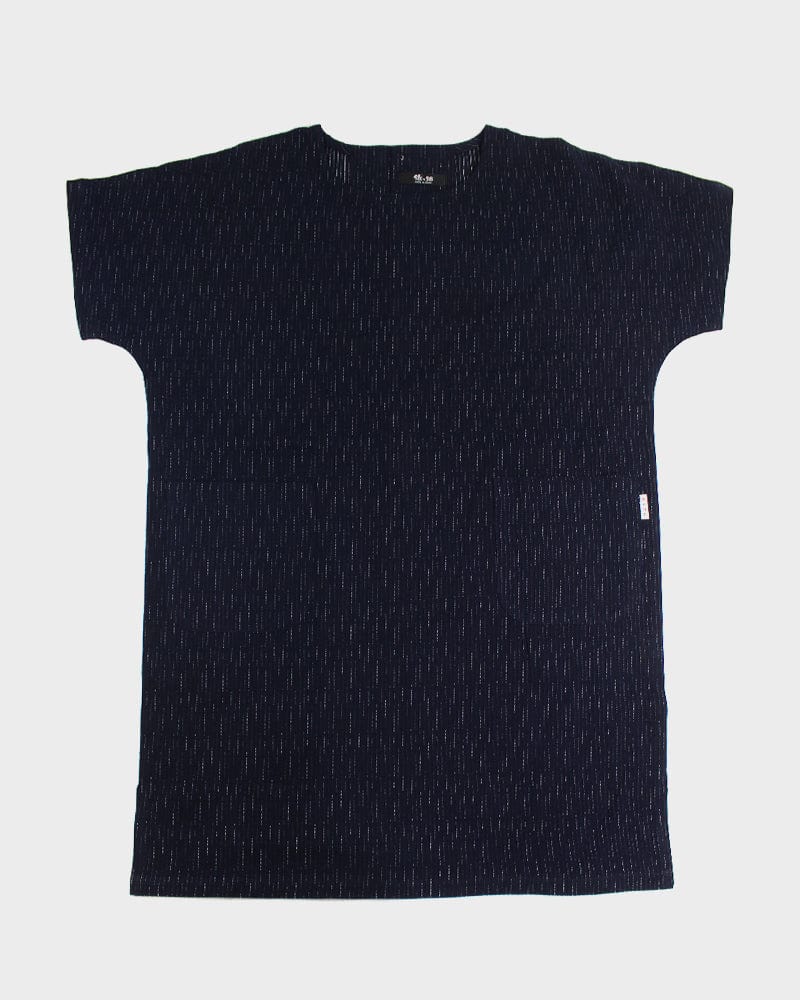 ToK Pocket Dress, Oversized, Indigo with Faded Shima