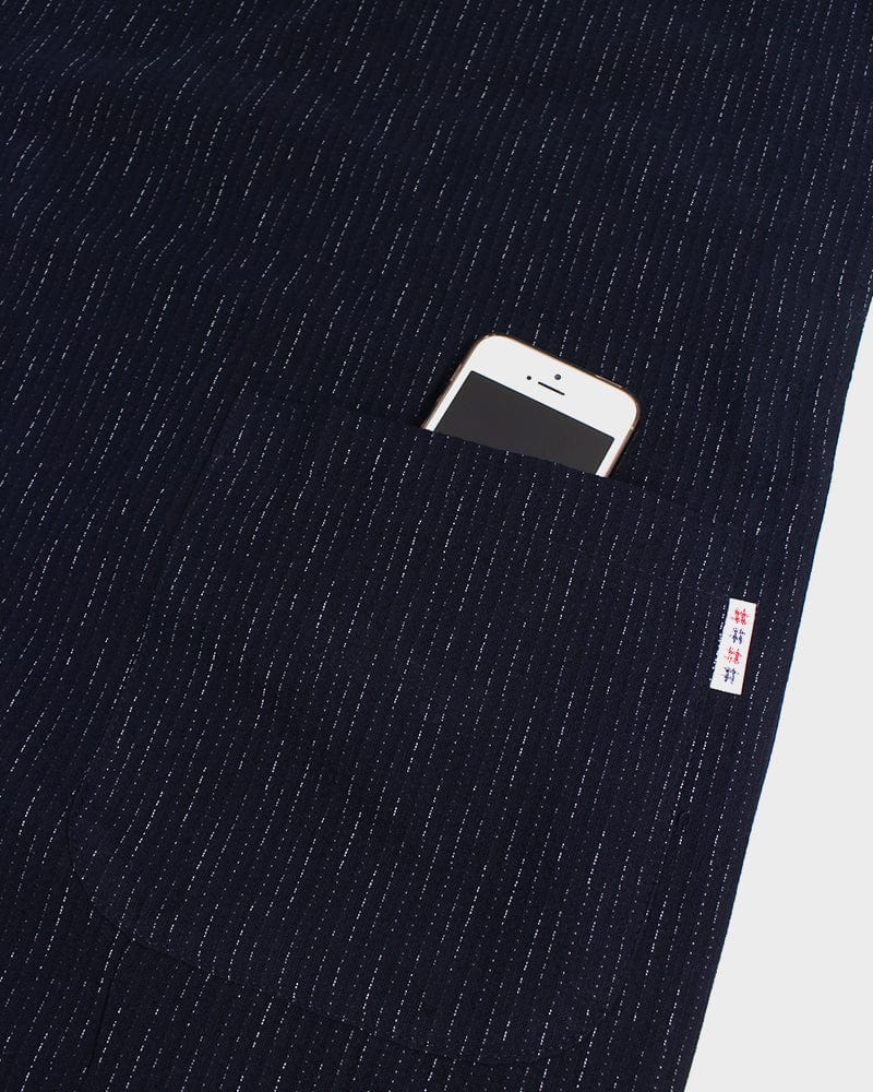ToK Pocket Dress, Oversized, Indigo with Faded Shima