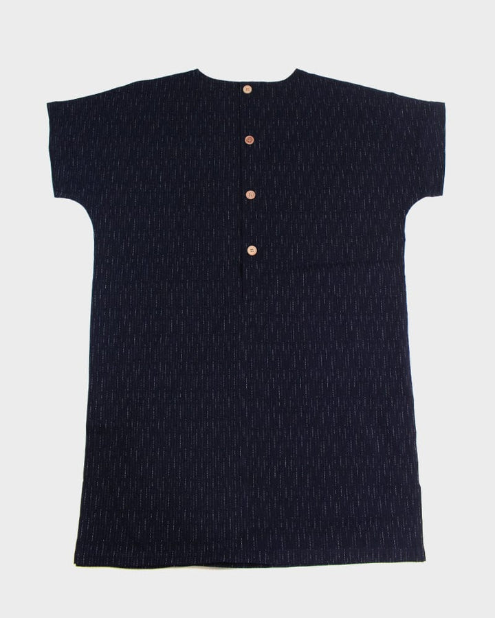 ToK Pocket Dress, Oversized, Indigo with Faded Shima