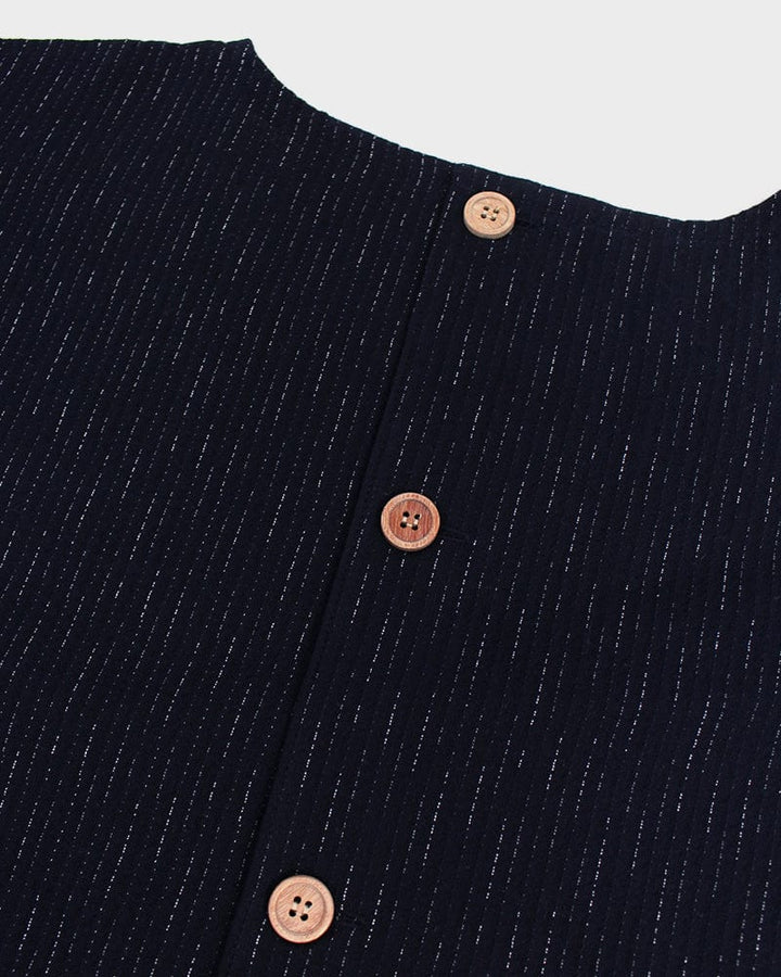 ToK Pocket Dress, Oversized, Indigo with Faded Shima