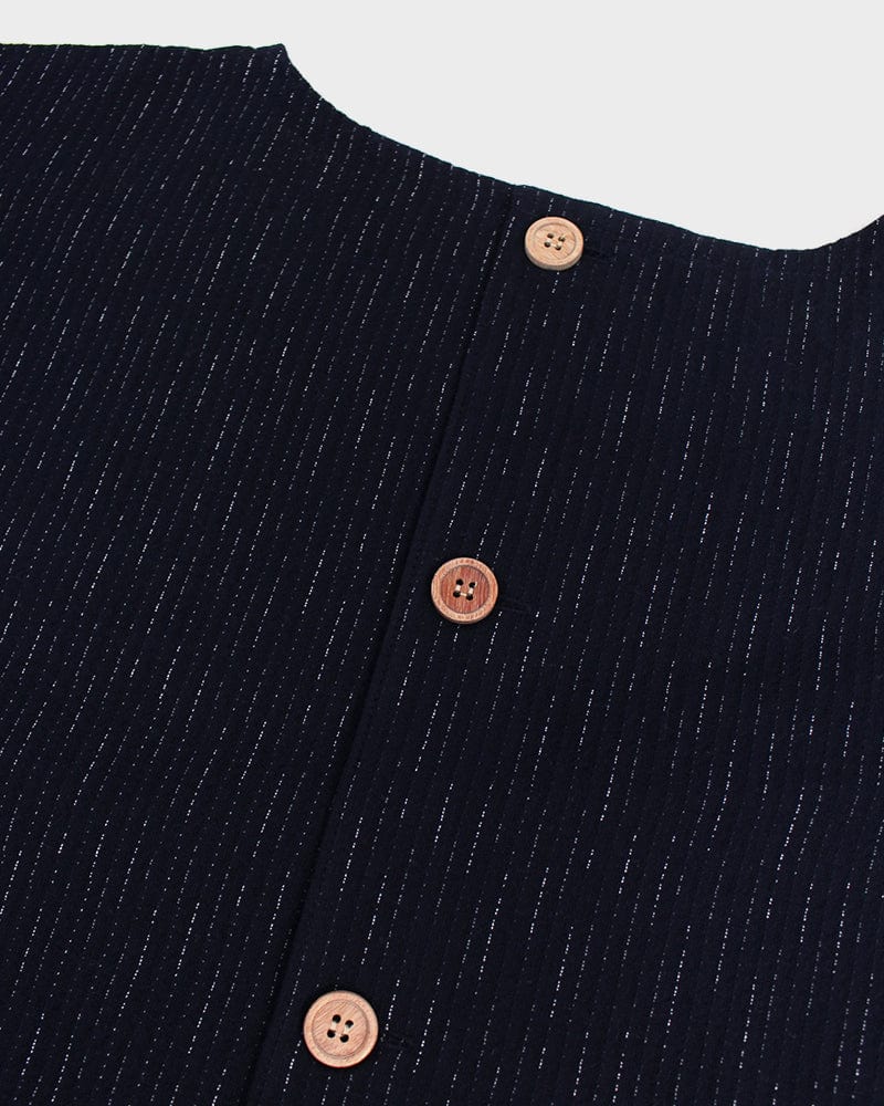 ToK Pocket Dress, Oversized, Indigo with Faded Shima