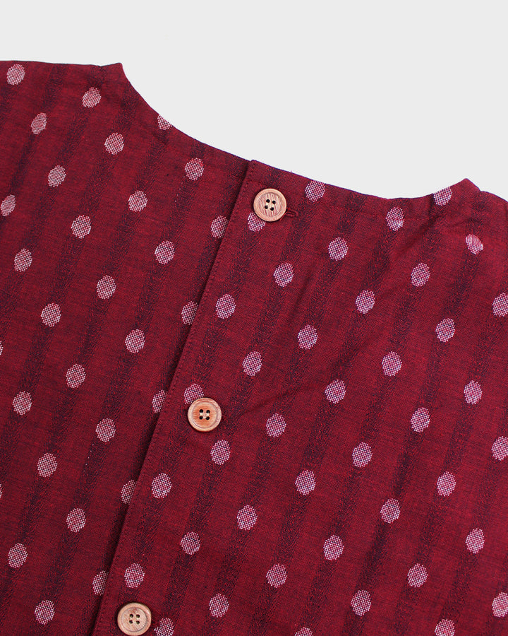 ToK Pocket Dress, Oversized, Red with Polka Dots