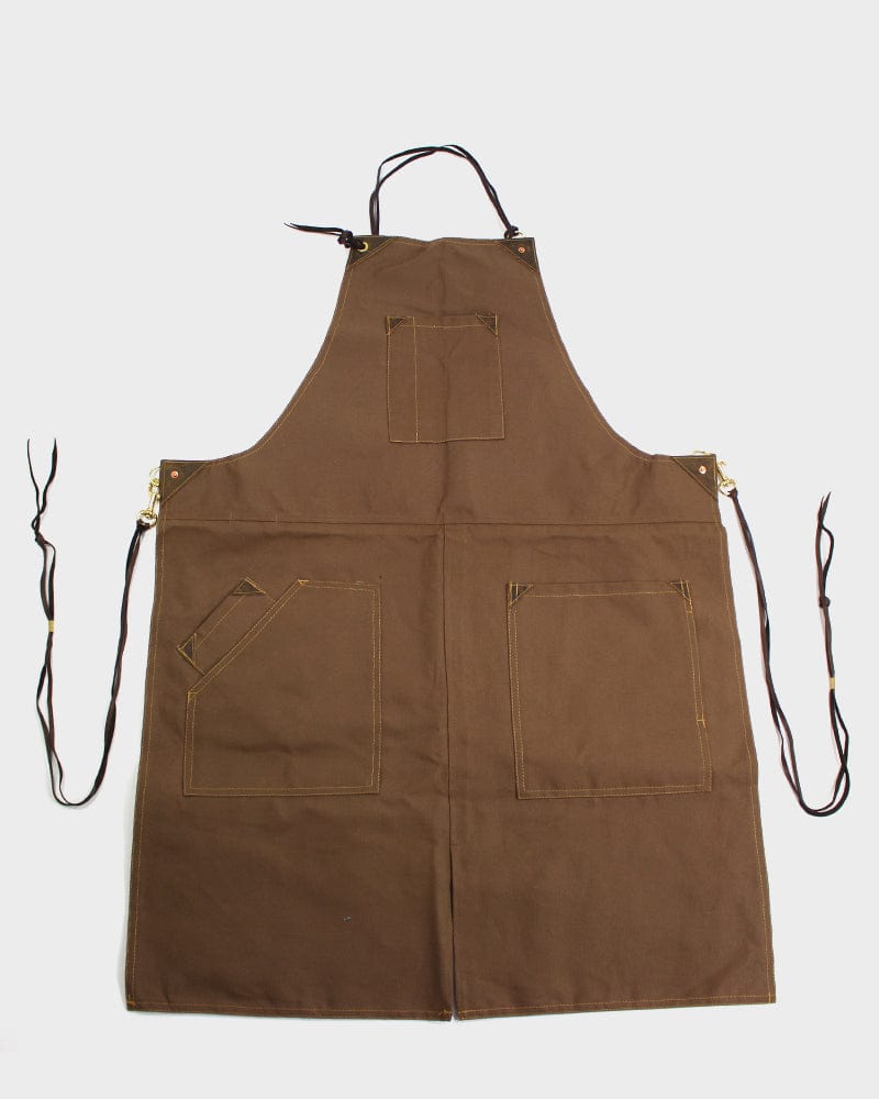 Kokoro Original Work Apron, Full, Canvas, Brown