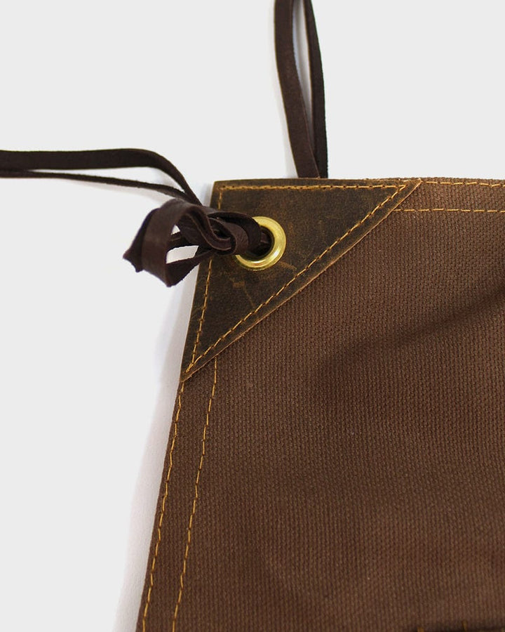 Kokoro Original Work Apron, Full, Canvas, Brown