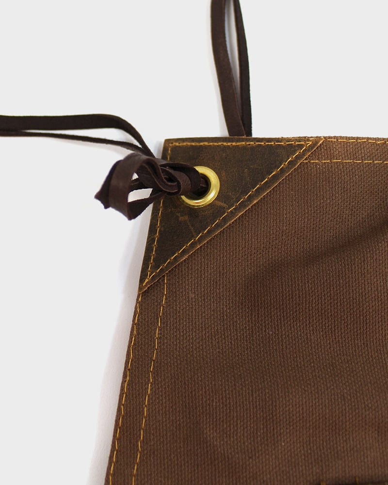 Kokoro Original Work Apron, Full, Canvas, Brown