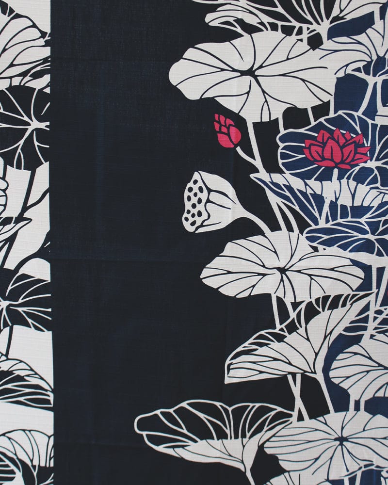 Modern Furoshiki, Nassen, Navy and Magenta Hasunohana