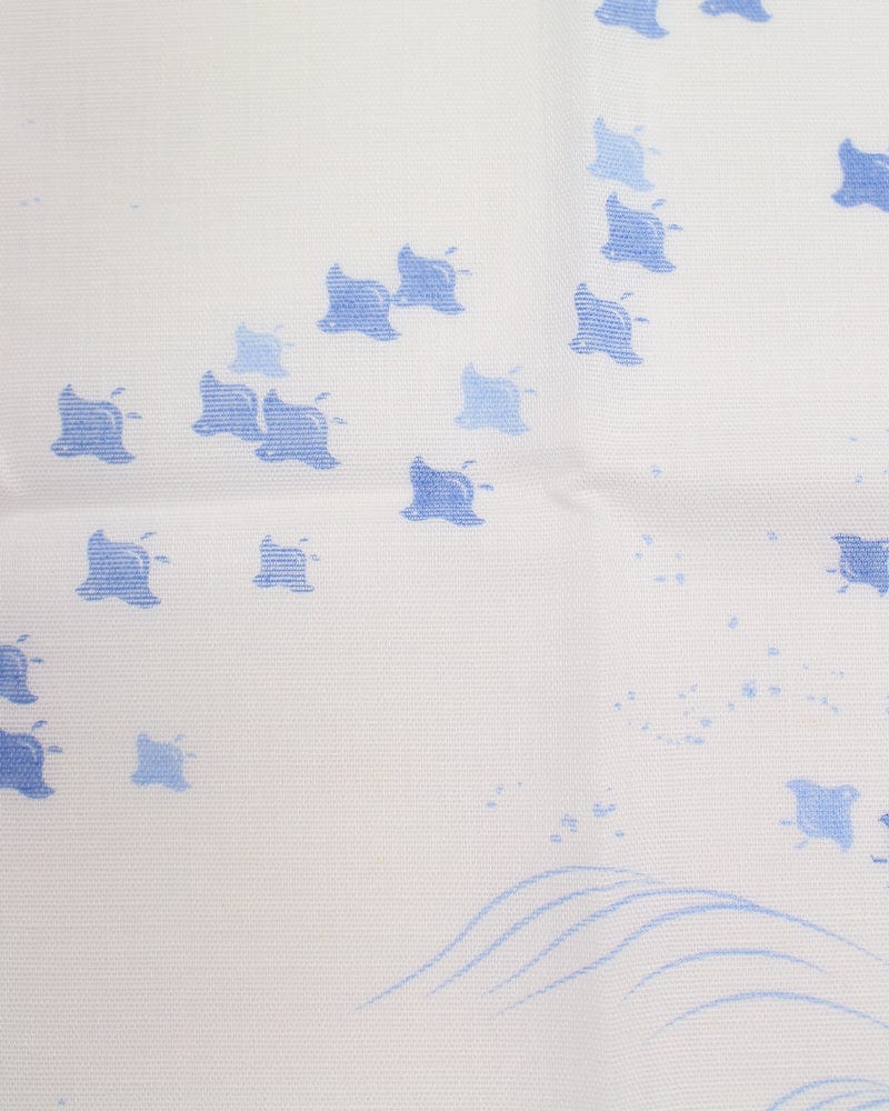 Japanese Handkerchief, Classic, Fushiito, Blue and White Nami-Chidori