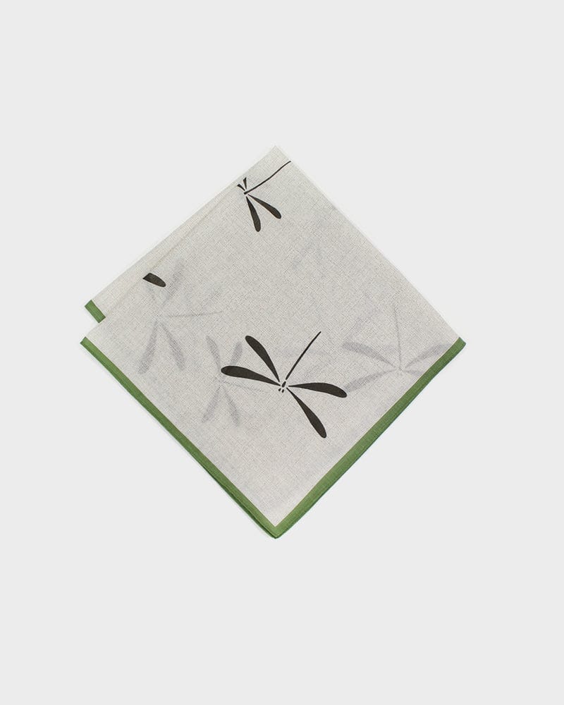 Japanese Handkerchief, Classic, Shofu, Green & Brown Tonbo