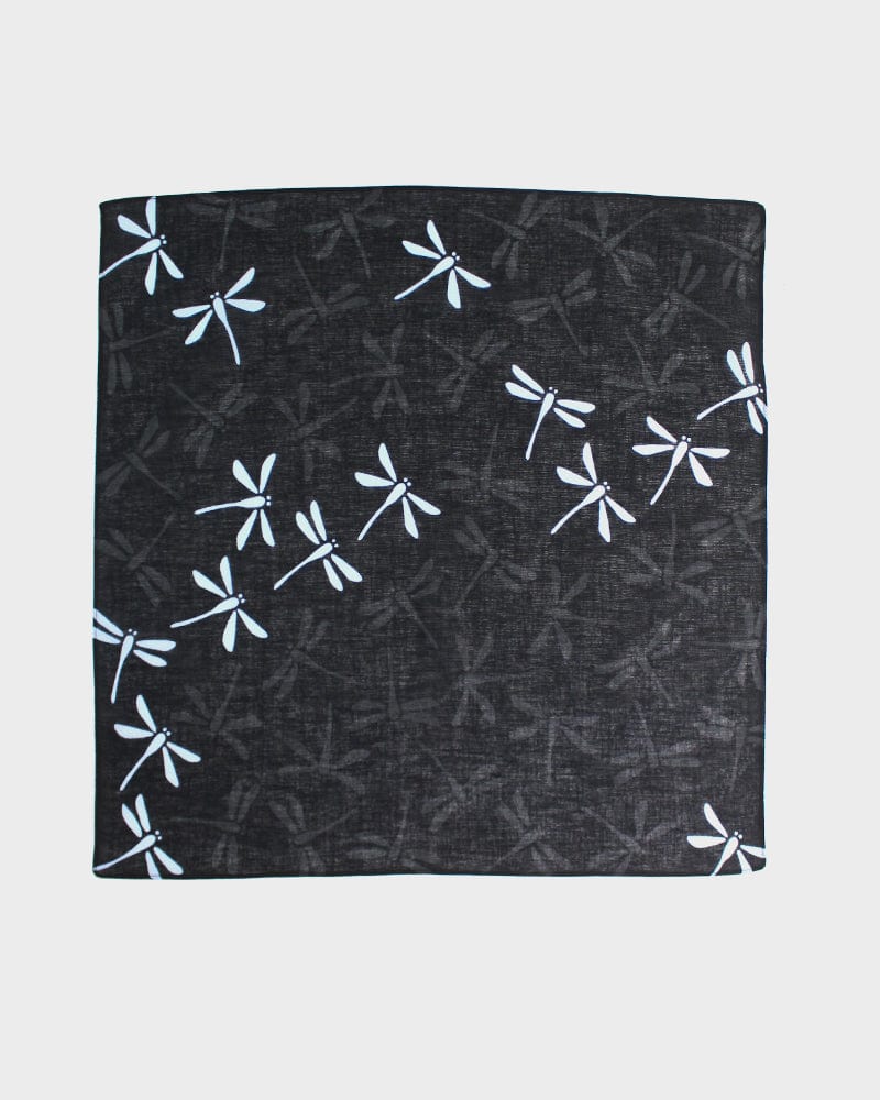 Japanese Handkerchief, Classic, Fushiito, Black, Charcoal and Light Blue Tonbo