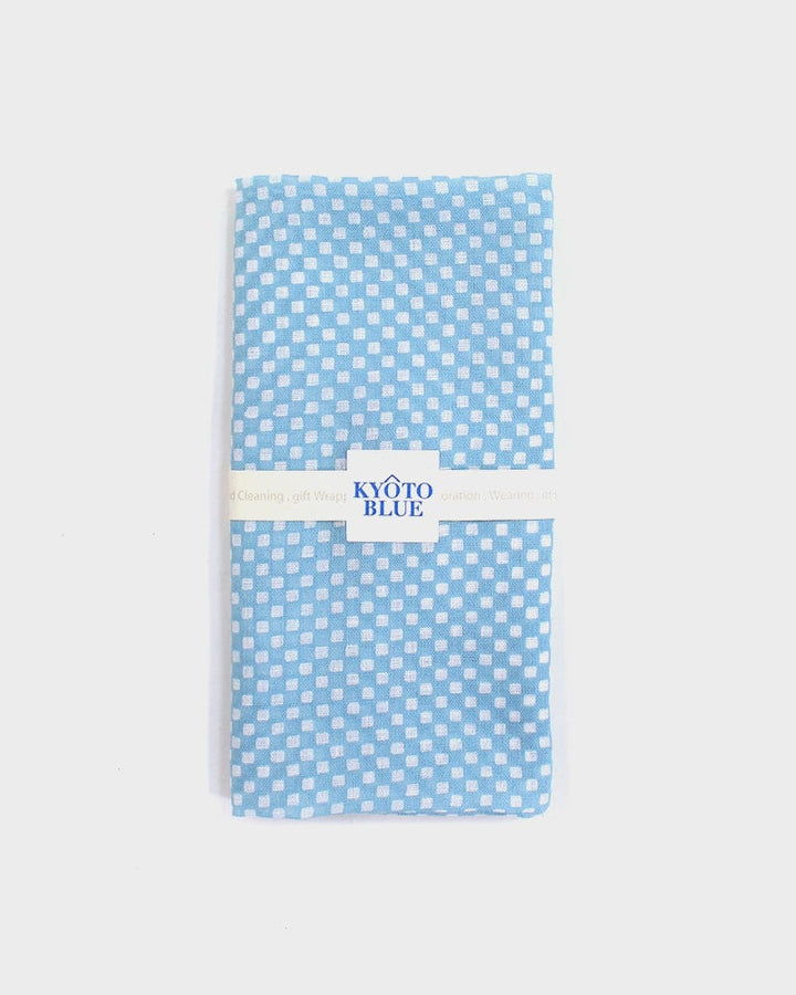 Japanese Handkerchief, Classic, Kyoto Blue, Light Blue Ichimatsu