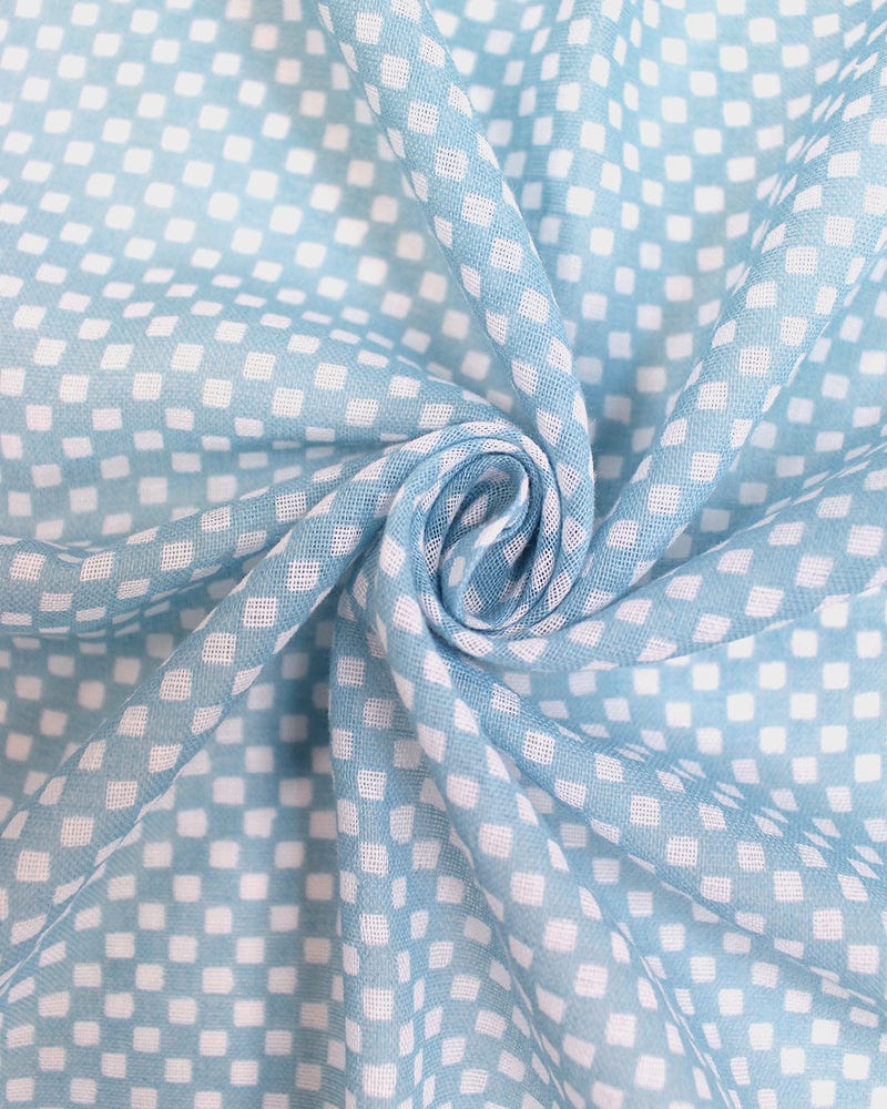 Japanese Handkerchief, Classic, Kyoto Blue, Light Blue Ichimatsu