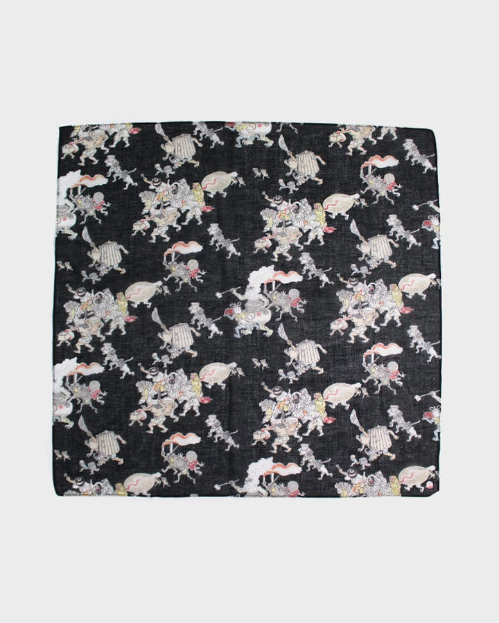 Japanese Handkerchief, Classic, Yokai, Hyakki Yagyo, Black