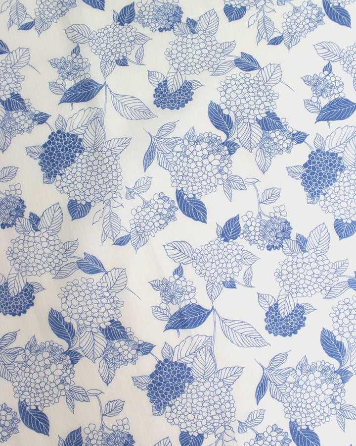 Japanese Handkerchief, Classic, Yonagado, Blue and White Hydrangea