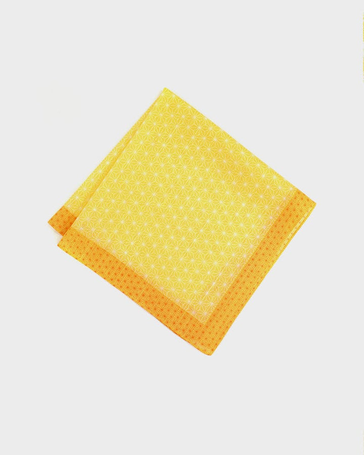 Japanese Handkerchief, Classic, Yellow Asanoha