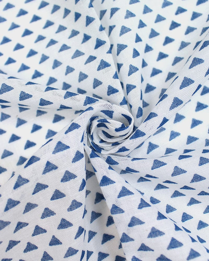 Japanese Handkerchief, Classic, Kyoto Blue, White with Blue Uroko