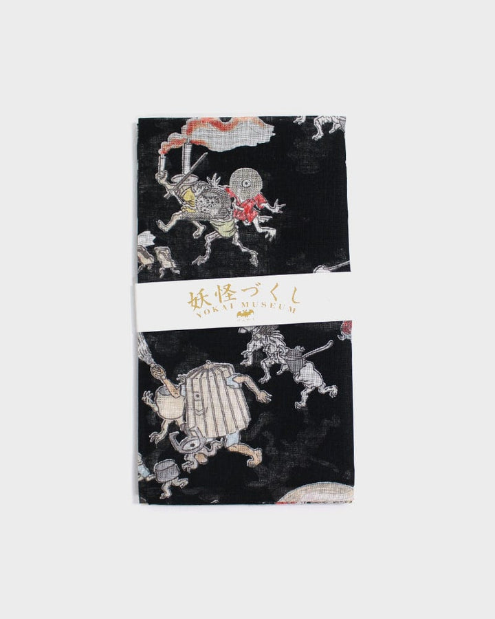 Japanese Handkerchief, Classic, Yokai, Hyakki Yagyo, Black