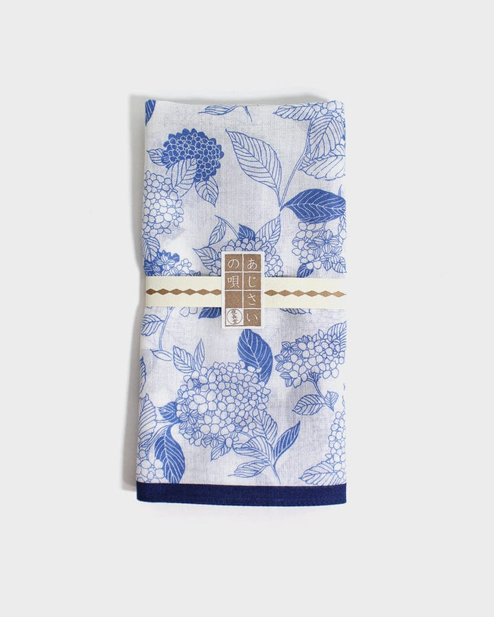 Japanese Handkerchief, Classic, Yonagado, Blue and White Hydrangea