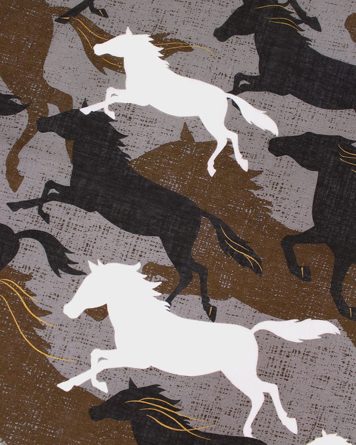 Japanese Handkerchief, Classic, Shofu, Brown Horses
